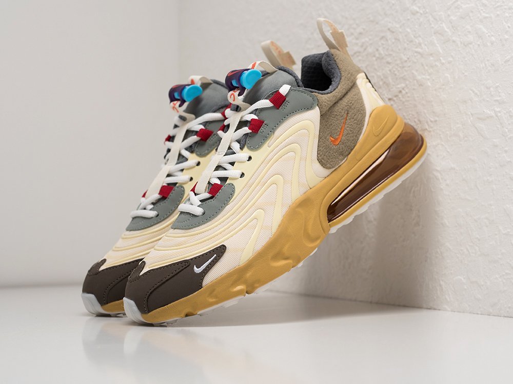 Nike Air Max 270 React ENG x Travis Scott Cactus Trails бежевые текстиль мужские (AR26618) - фото 2 Nike Air Max 270 React ENG x Travis Scott Cactus Trails бежевые текстиль мужские (AR26618) - фото 2