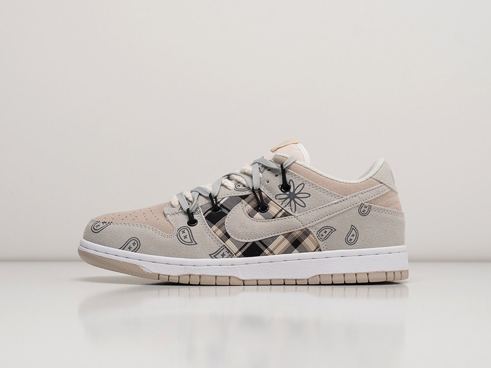 Nike SB Dunk Low x OFF-White серые кожа мужские (AR26738) - фото 1 Nike SB Dunk Low x OFF-White серые кожа мужские (AR26738) - фото 1