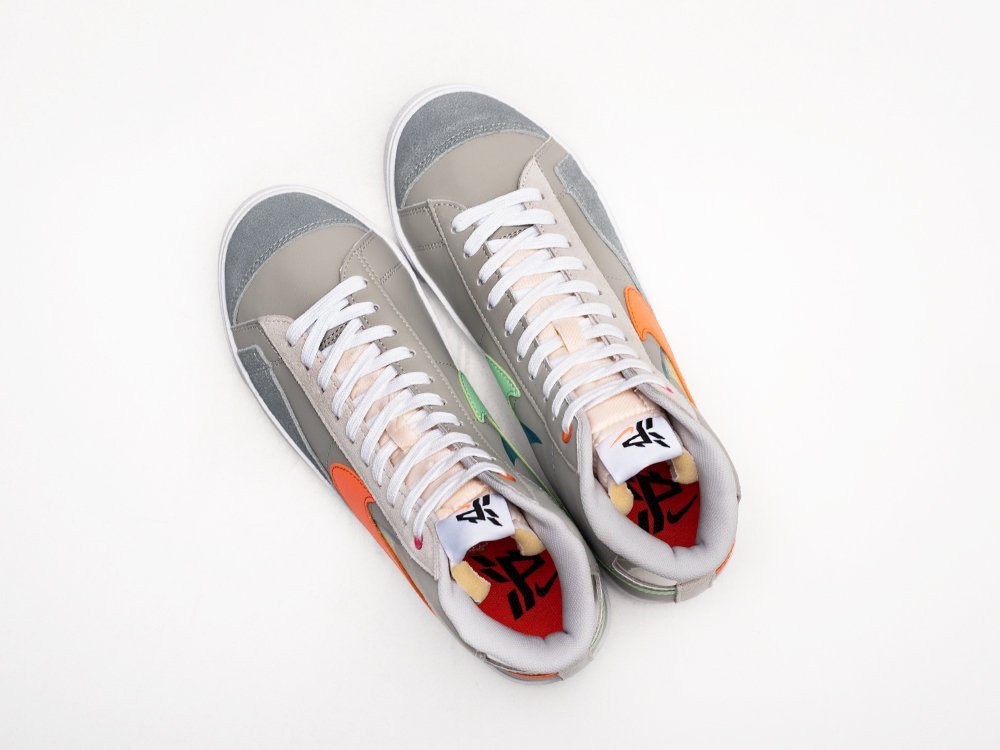 Nike Blazer Mid 77 VNTG SHANGHAI серые кожа мужские (AR26749) - фото 3 Nike Blazer Mid 77 VNTG SHANGHAI серые кожа мужские (AR26749) - фото 3