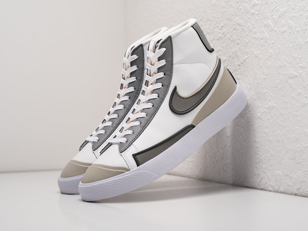 Nike Blazer Mid 77 Infinite White Iron Grey белые кожа мужские (AR26751) - фото 2