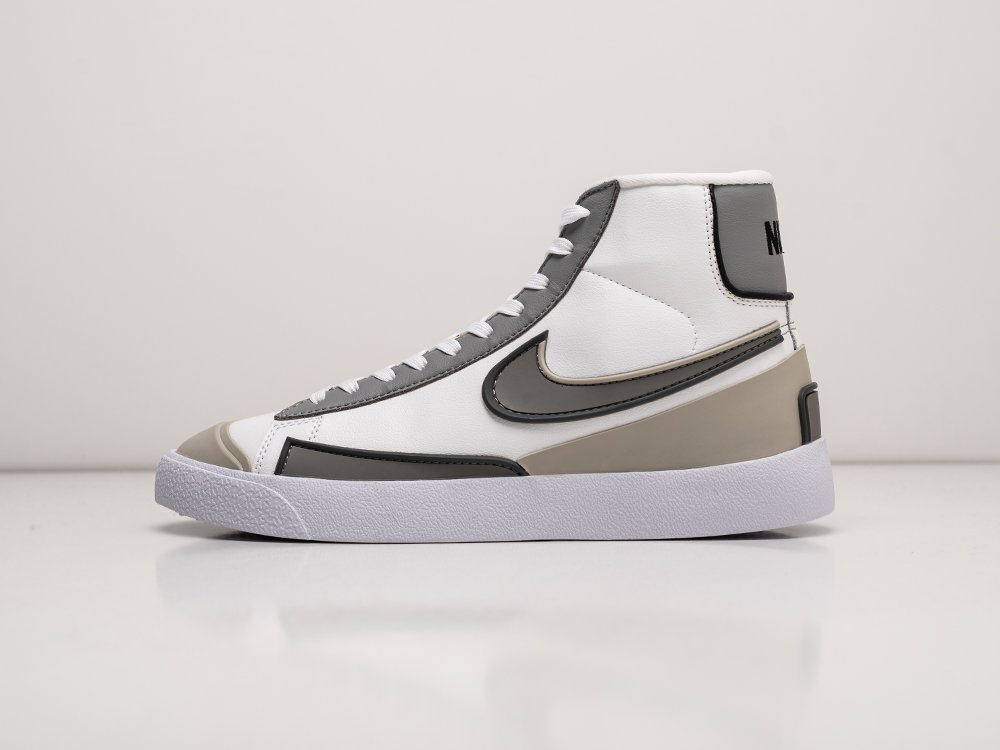 Nike Blazer Mid 77 Infinite White Iron Grey белые кожа мужские (AR26751) - фото 1