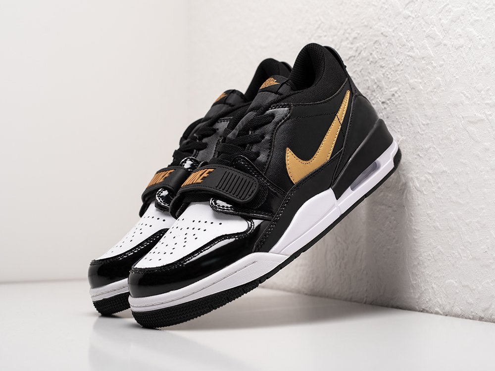 Nike Air Jordan Legacy 312 low Black Metallic Gold черные кожа мужские (AR26755) - фото 2