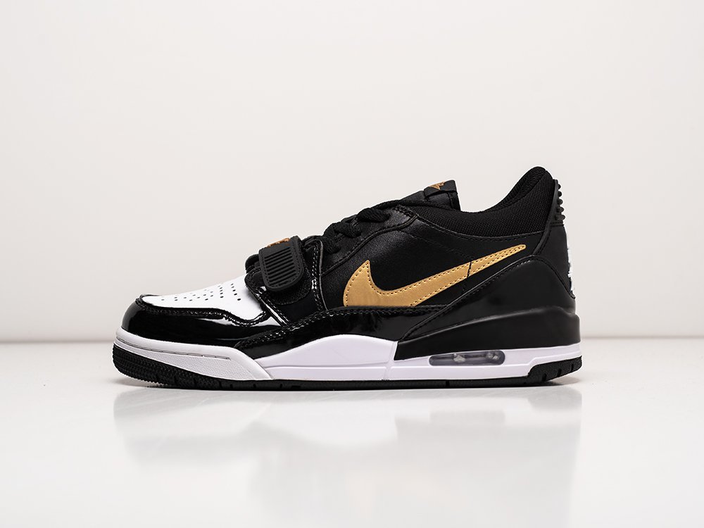 Nike Air Jordan Legacy 312 low Black Metallic Gold черные кожа мужские (AR26755) - фото 1