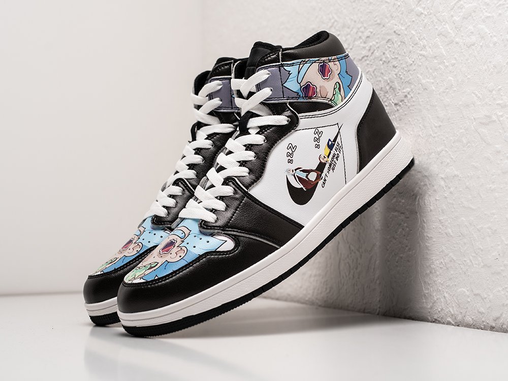 Nike Air Jordan 1 Mid Rick and Morty разноцветные кожа мужские (AR26813) - фото 2 Nike Air Jordan 1 Mid Rick and Morty разноцветные кожа мужские (AR26813) - фото 2