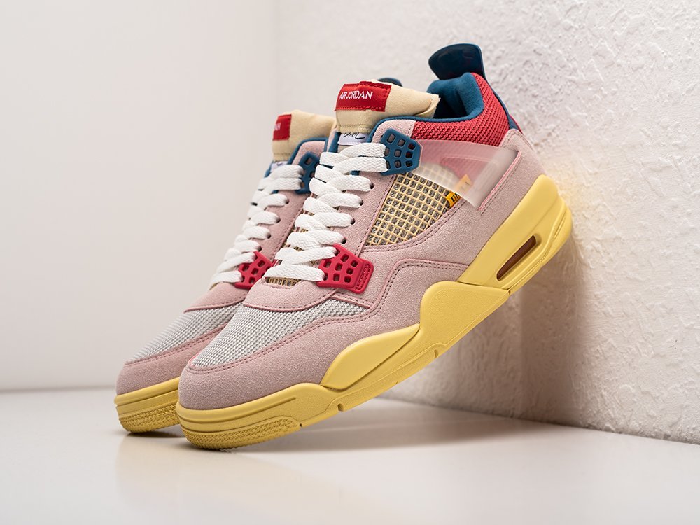 Nike x Union LA x Air Jordan 4 Retro Guava Ice розовые замша мужские (AR26818) - фото 2 Nike x Union LA x Air Jordan 4 Retro Guava Ice розовые замша мужские (AR26818) - фото 2
