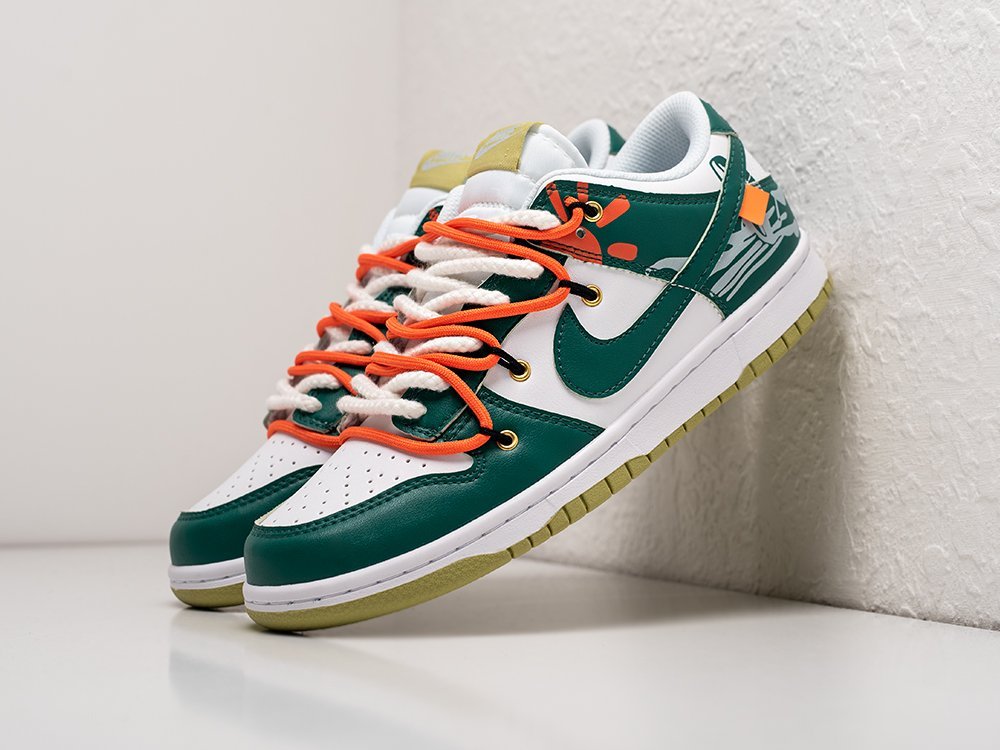 Nike SB Dunk Low x OFF-White зеленые кожа мужские (AR26825) - фото 2 Nike SB Dunk Low x OFF-White зеленые кожа мужские (AR26825) - фото 2