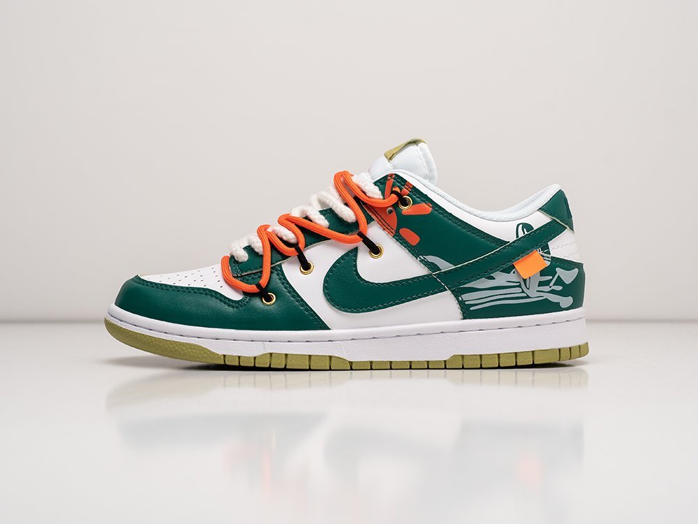 Nike SB Dunk Low x OFF-White зеленые кожа мужские (AR26825) - фото 1 Nike SB Dunk Low x OFF-White зеленые кожа мужские (AR26825) - фото 1