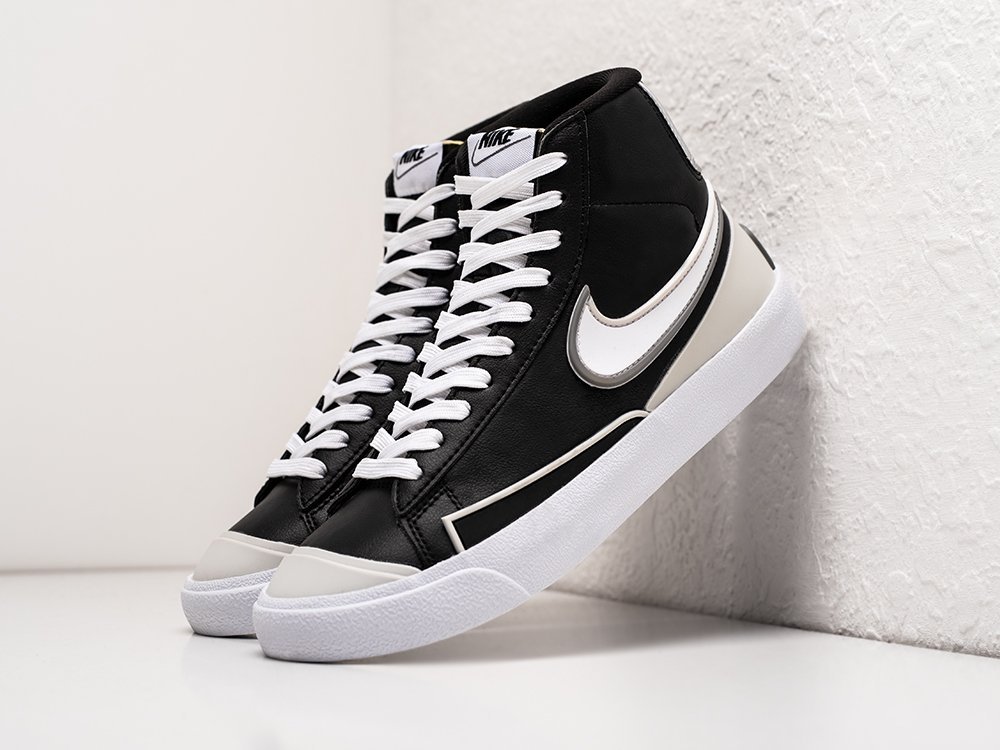 Nike Blazer Mid 77 Infinite Black White черные кожа мужские (AR26829) - фото 2 Nike Blazer Mid 77 Infinite Black White черные кожа мужские (AR26829) - фото 2