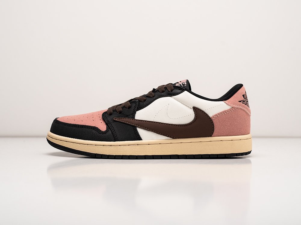 Nike Air Jordan 1 Low x Travis Scott Bleached Coral разноцветные кожа мужские (AR26830) - фото 1 Nike Air Jordan 1 Low x Travis Scott Bleached Coral разноцветные кожа мужские (AR26830) - фото 1