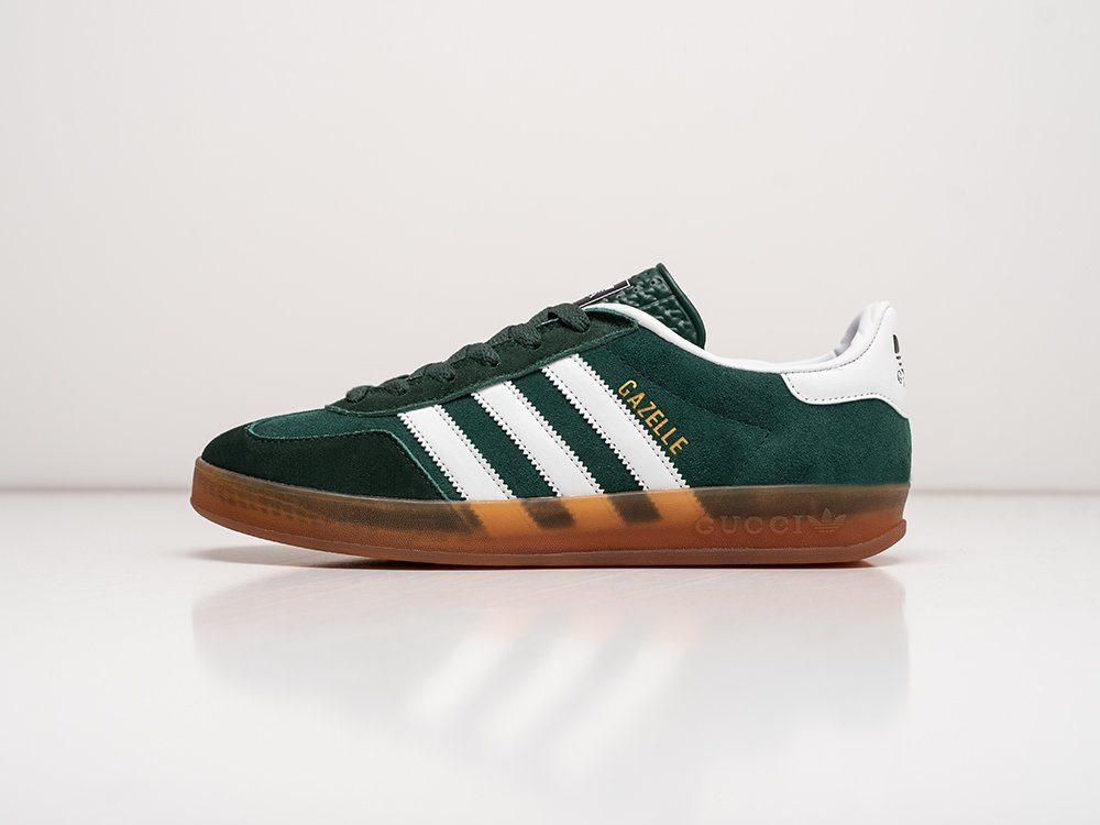 Adidas Gazelle OG x Gucci зеленые замша мужские (AR26837) - фото 1 Adidas Gazelle OG x Gucci зеленые замша мужские (AR26837) - фото 1