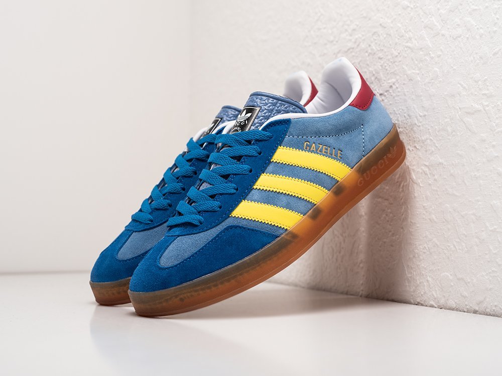 Adidas Gazelle OG x Gucci синие замша мужские (AR26838) - фото 2 Adidas Gazelle OG x Gucci синие замша мужские (AR26838) - фото 2