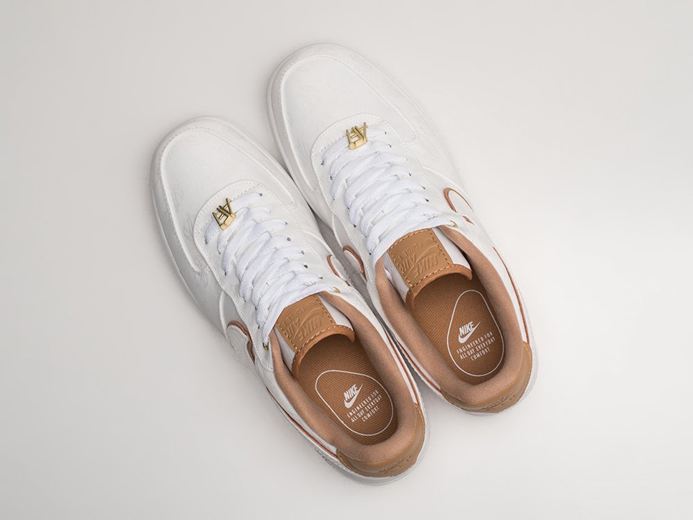 Nike Air Force 1 Low 07 LUX Bio Beige Gold Basketball белые текстиль мужские (AR26871) - фото 3 Nike Air Force 1 Low 07 LUX Bio Beige Gold Basketball белые текстиль мужские (AR26871) - фото 3