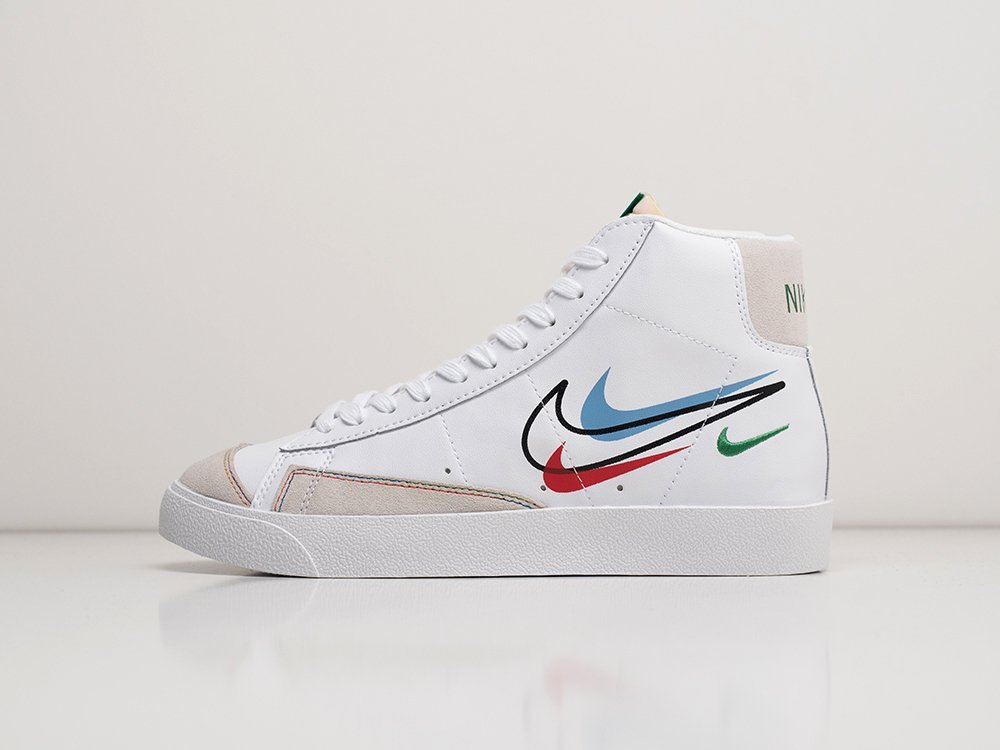 Nike Blazer Mid 77 GS Swoosh Pack белые кожа мужские (AR26876) - фото 1 Nike Blazer Mid 77 GS Swoosh Pack белые кожа мужские (AR26876) - фото 1