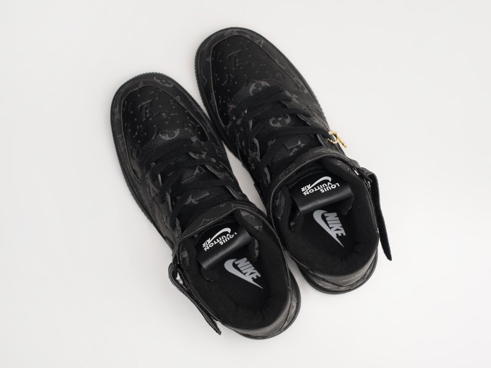 Nike Air Force 1 x Louis Vuitton черные кожа мужские (AR26891) - фото 3