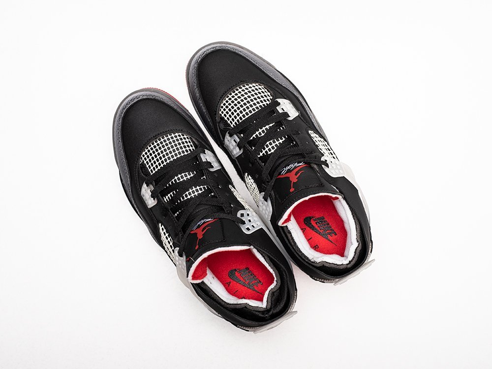 Nike x OFF White Air Jordan 4 Retro черные кожа мужские (AR27030) - фото 3