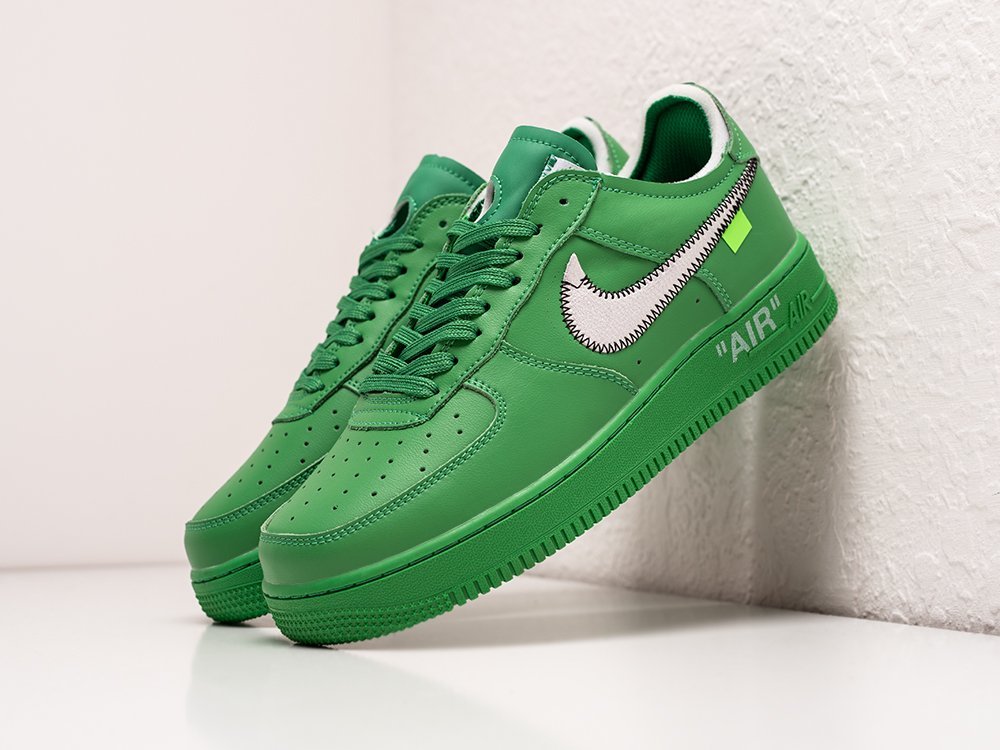 Nike x OFF-White Air Force 1 Low Brooklyn зеленые кожа мужские (AR27039) - фото 2 Nike x OFF-White Air Force 1 Low Brooklyn зеленые кожа мужские (AR27039) - фото 2