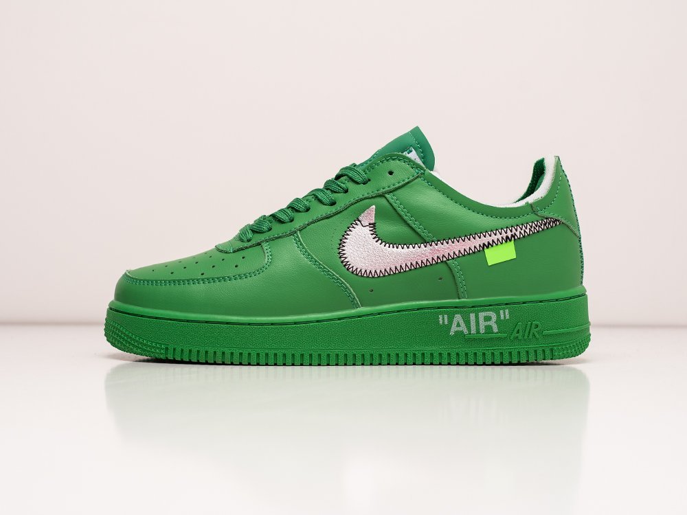 Nike x OFF-White Air Force 1 Low Brooklyn зеленые кожа мужские (AR27039) - фото 1 Nike x OFF-White Air Force 1 Low Brooklyn зеленые кожа мужские (AR27039) - фото 1