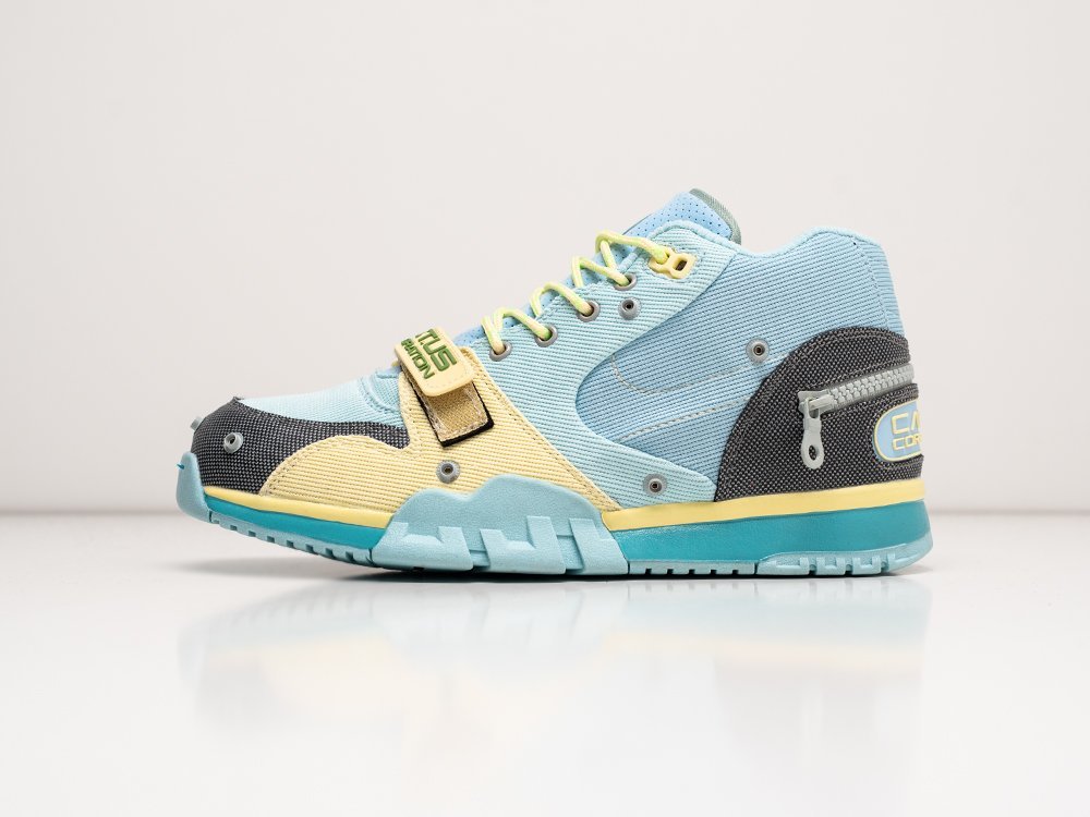 Nike x Travis Scott x Air Trainer 1 SP Grey Haze голубые текстиль мужские (AR27119) - фото 1 Nike x Travis Scott x Air Trainer 1 SP Grey Haze голубые текстиль мужские (AR27119) - фото 1