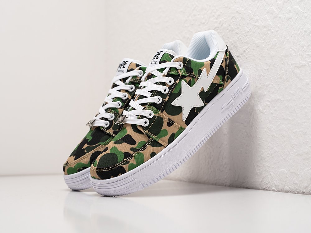 Bape Bapesta Low ABC Camo WMNS зеленые текстиль женские (AR27143) - фото 2