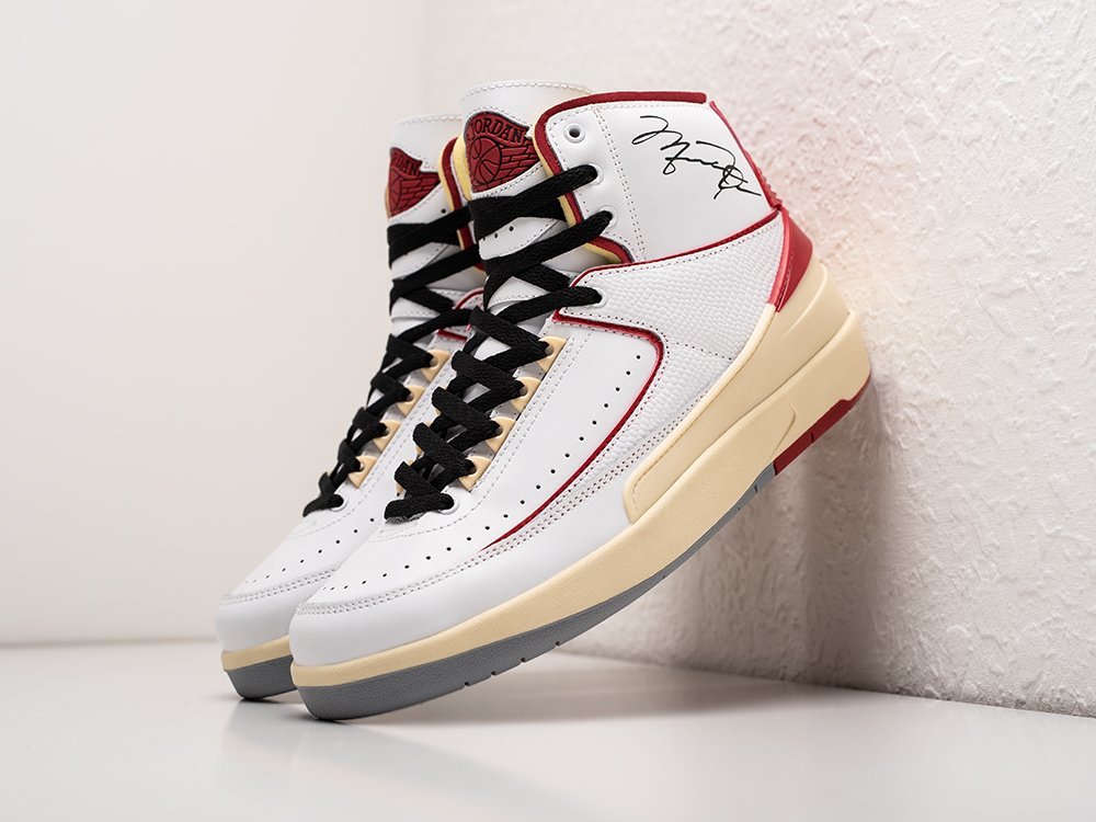 Nike Air Jordan 2 Retro Off-White белые кожа мужские (AR27147) - фото 2 Nike Air Jordan 2 Retro Off-White белые кожа мужские (AR27147) - фото 2
