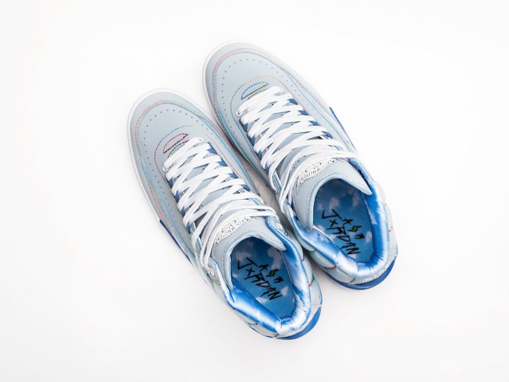 Nike x J Balvin x Air Jordan 2 голубые текстиль мужские (AR27224) - фото 3 Nike x J Balvin x Air Jordan 2 голубые текстиль мужские (AR27224) - фото 3