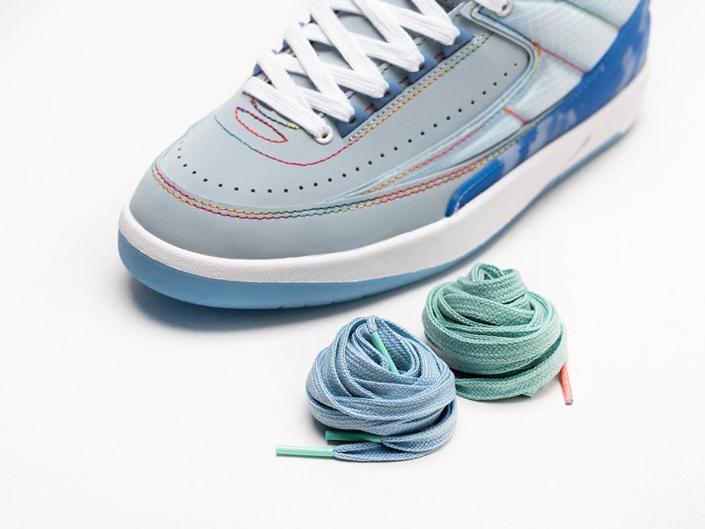 Nike x J Balvin x Air Jordan 2 голубые текстиль мужские (AR27224) - фото 4 Nike x J Balvin x Air Jordan 2 голубые текстиль мужские (AR27224) - фото 4
