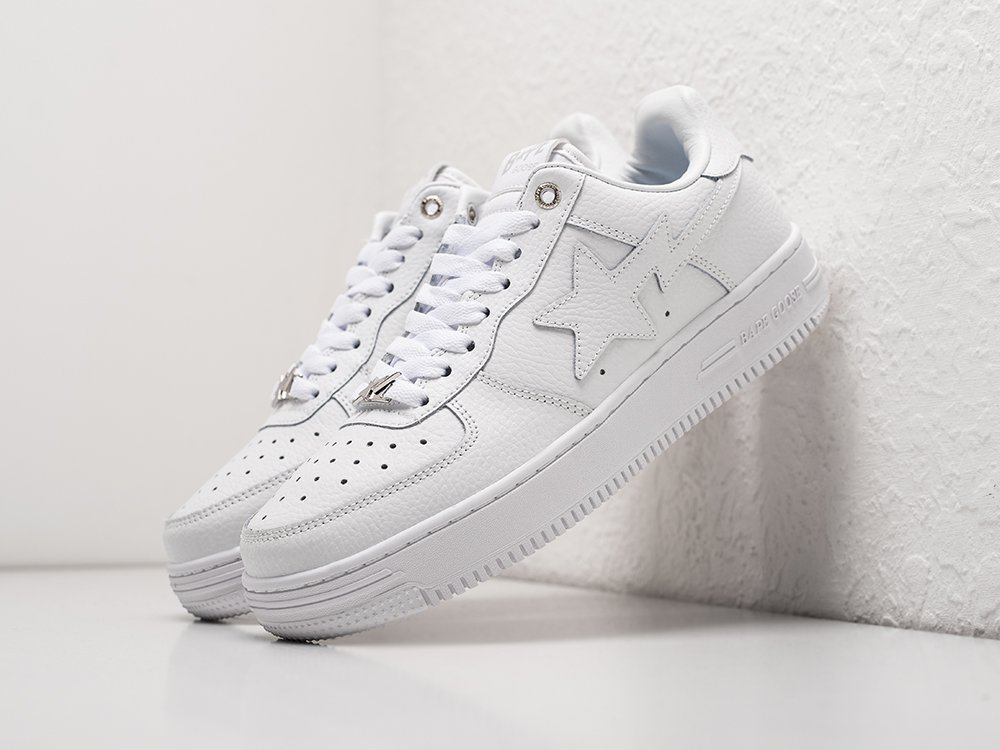Bape Bapesta Low Patent Leather белые кожа мужские (AR27228) - фото 2 Bape Bapesta Low Patent Leather белые кожа мужские (AR27228) - фото 2