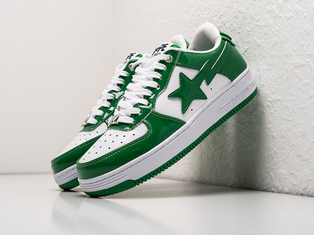 Bape Bapesta Low Patent Leather Green зеленые кожа мужские (AR27229) - фото 2 Bape Bapesta Low Patent Leather Green зеленые кожа мужские (AR27229) - фото 2