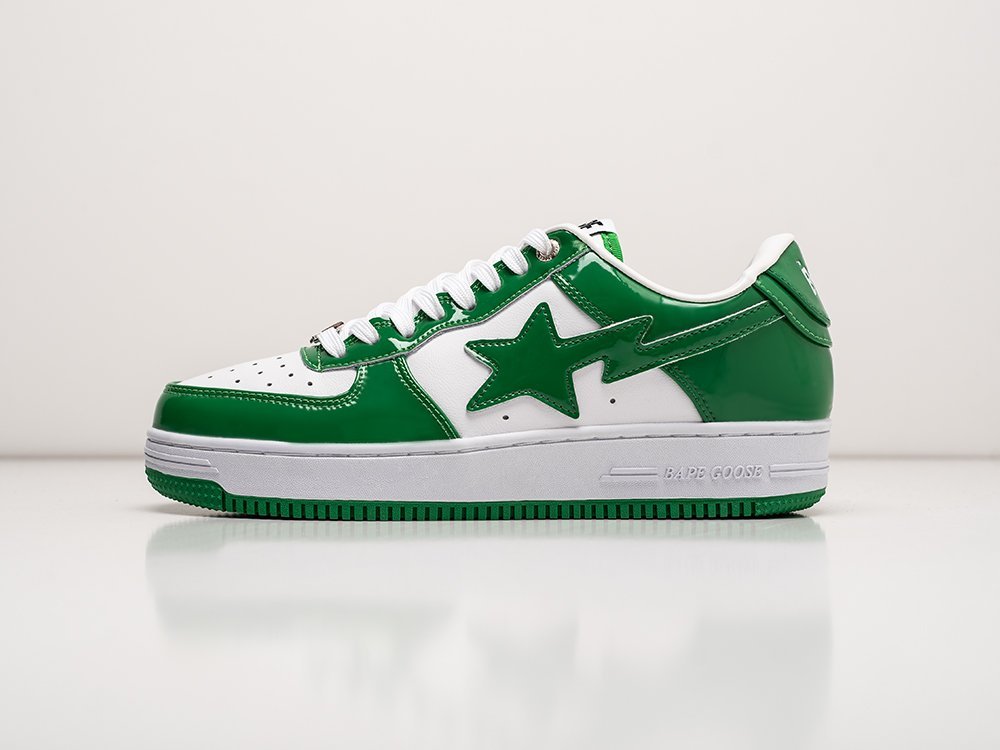 Bape Bapesta Low Patent Leather Green зеленые кожа мужские (AR27229) - фото 1 Bape Bapesta Low Patent Leather Green зеленые кожа мужские (AR27229) - фото 1