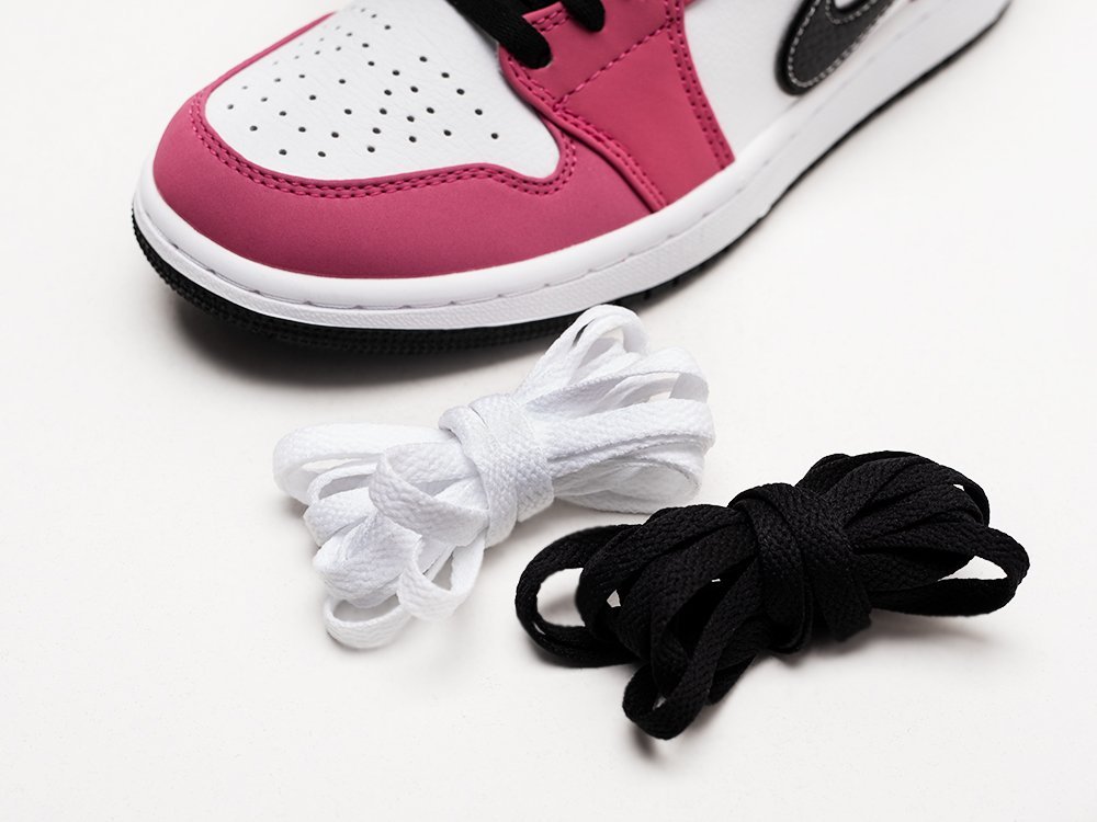 Nike Air Jordan 1 Low GS Rush Pink WMNS розовые кожа женские (AR27248) - фото 4