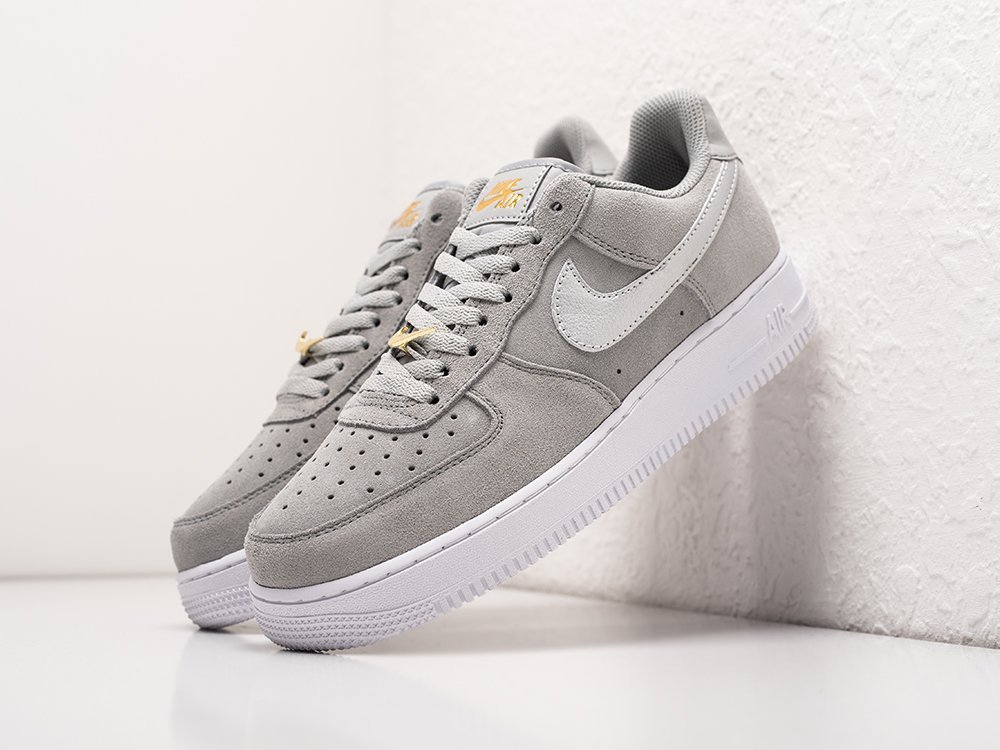 Nike Air Force 1 Low 07 Light Smoke Grey серые замша мужские (AR27260) - фото 2