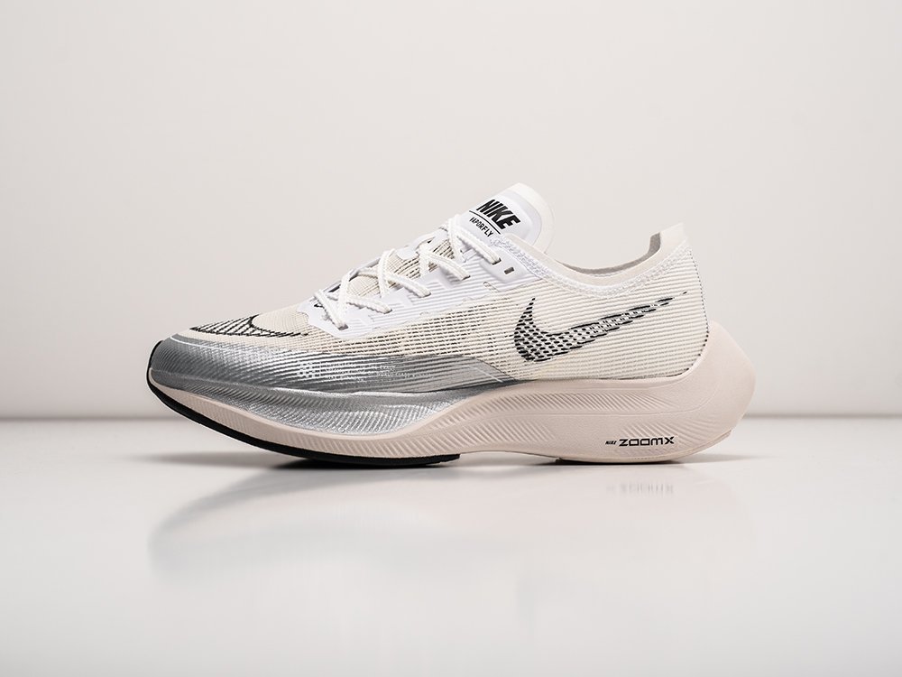 Nike ZoomX Vaporfly NEXT% 2 White Metallic Silver белые текстиль мужские (AR27266) - фото 1 Nike ZoomX Vaporfly NEXT% 2 White Metallic Silver белые текстиль мужские (AR27266) - фото 1