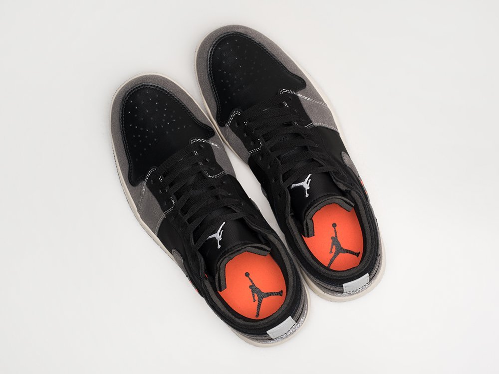 Nike Air Jordan 1 Low SE Craft Inside Out - Black черные замша мужские (AR27276) - фото 3