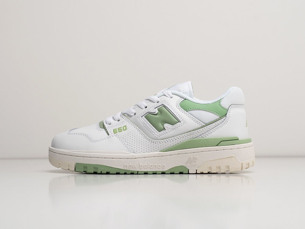 New Balance 550 Mint Green белые кожа мужские (AR27277) - фото 1 New Balance 550 Mint Green белые кожа мужские (AR27277) - фото 1