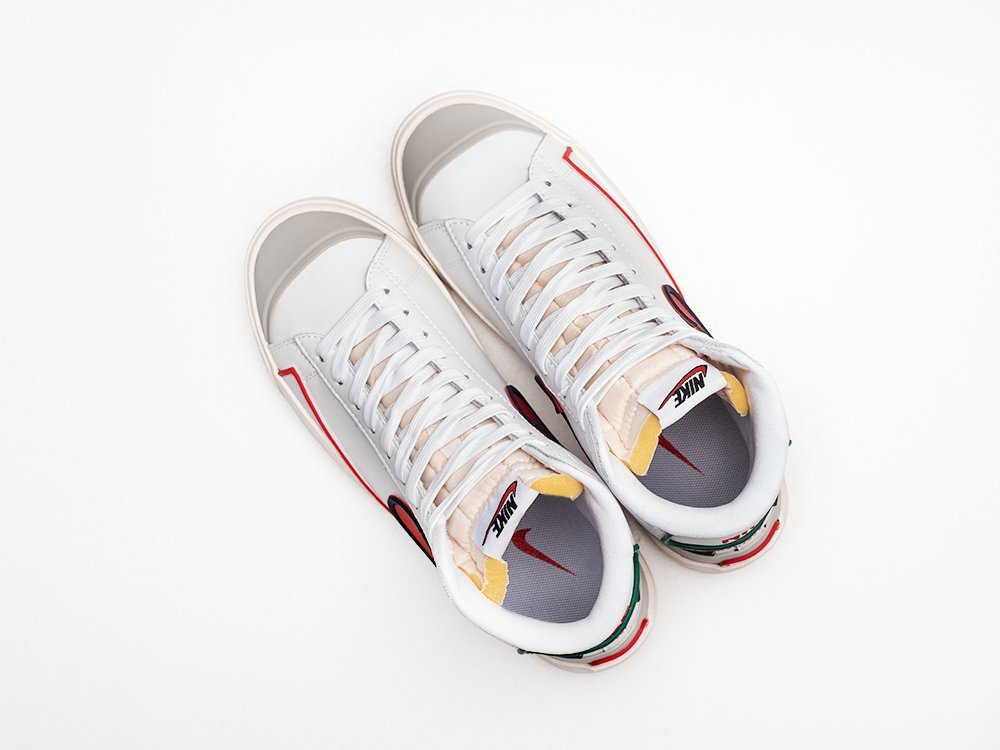 Nike Blazer Mid 77 White Crimson белые кожа мужские (AR27339) - фото 3 Nike Blazer Mid 77 White Crimson белые кожа мужские (AR27339) - фото 3