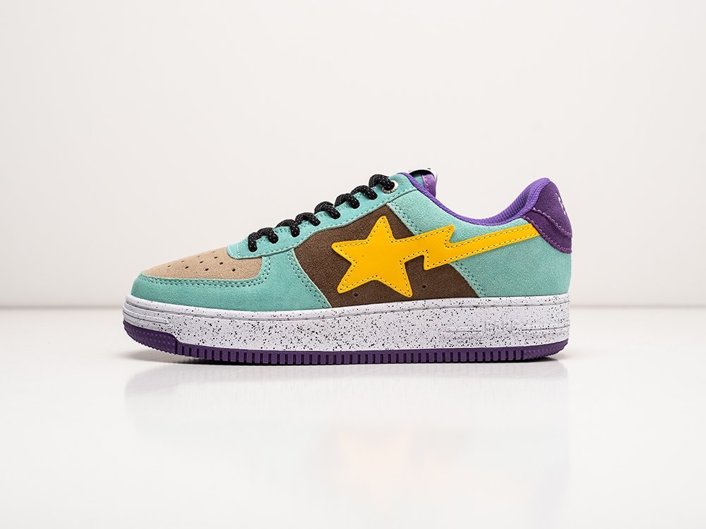 Bape Bapesta Low Brown Yellow WMNS разноцветные замша женские (AR27376) - фото 1