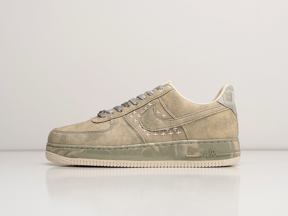 Nike Air Force 1 Low 07 Premium NAI-KE Tan Canvas коричневые деним мужские (AR27379) - фото 1 Nike Air Force 1 Low 07 Premium NAI-KE Tan Canvas коричневые деним мужские (AR27379) - фото 1