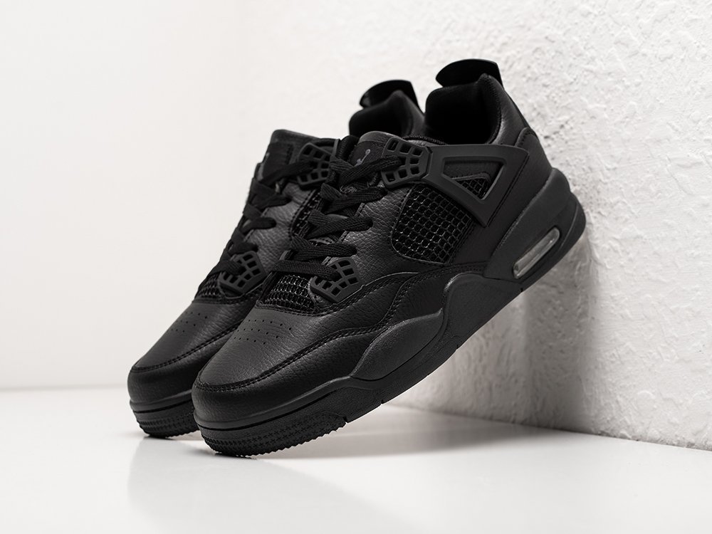 Nike Air Jordan 4 Retro черные кожа мужские (AR27459) - фото 2