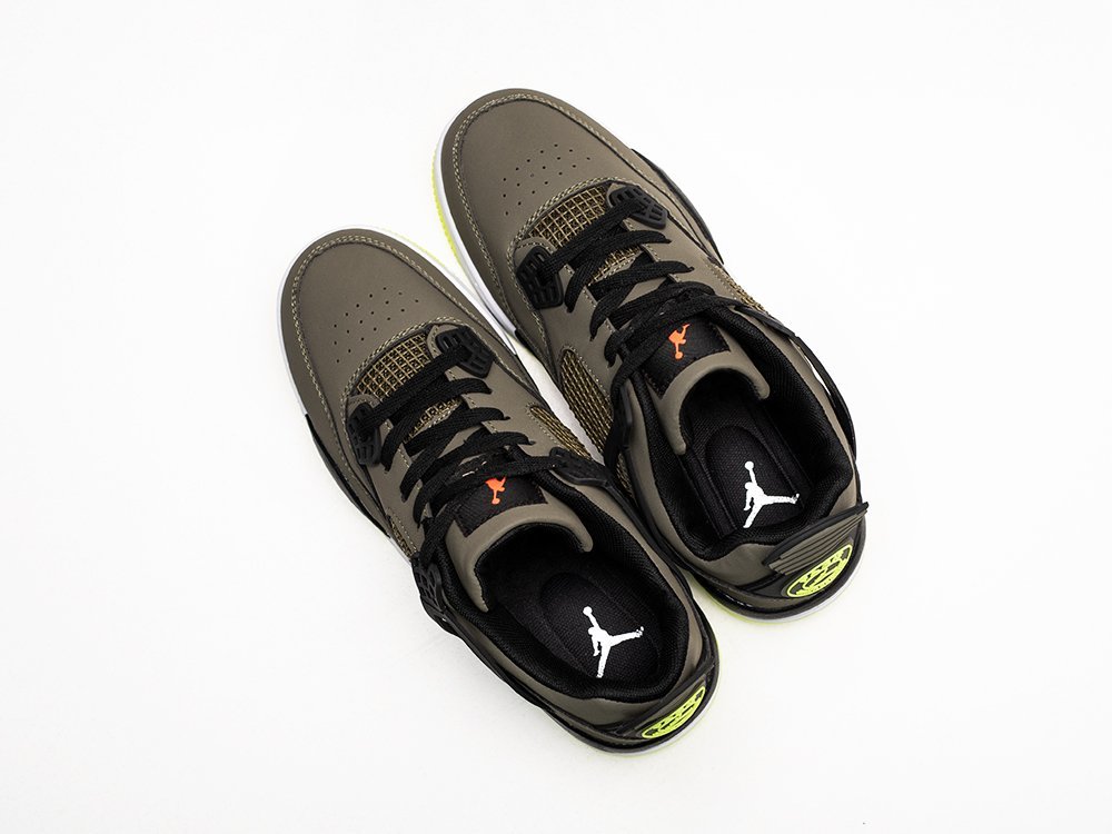 Nike Air Jordan 4 Retro зеленые замша мужские (AR27460) - фото 3