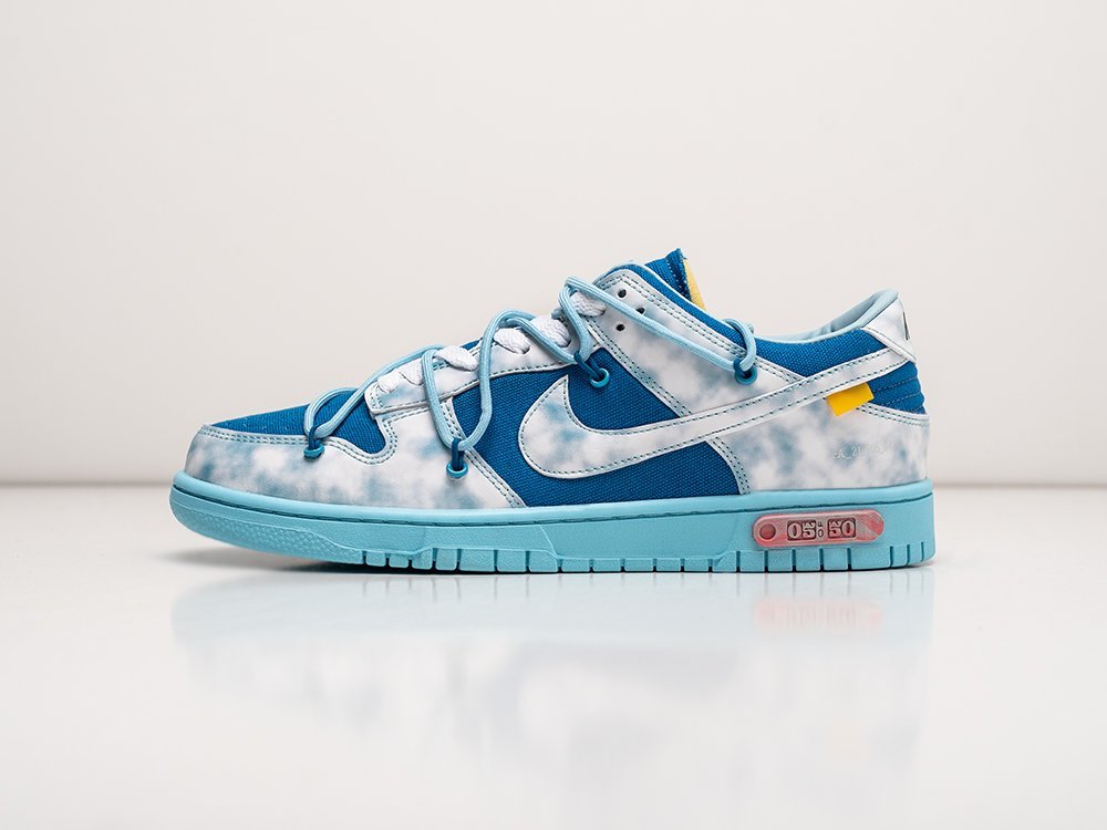 Nike SB Dunk Low x OFF-White Lot 05 of 50 Custom Blue синие замша мужские (AR27488) - фото 1 Nike SB Dunk Low x OFF-White Lot 05 of 50 Custom Blue синие замша мужские (AR27488) - фото 1