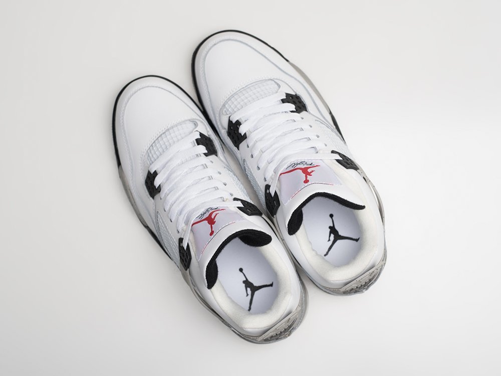 Nike Air Jordan 4 Retro OG White Cement 2016 белые кожа мужские (AR27585) - фото 3