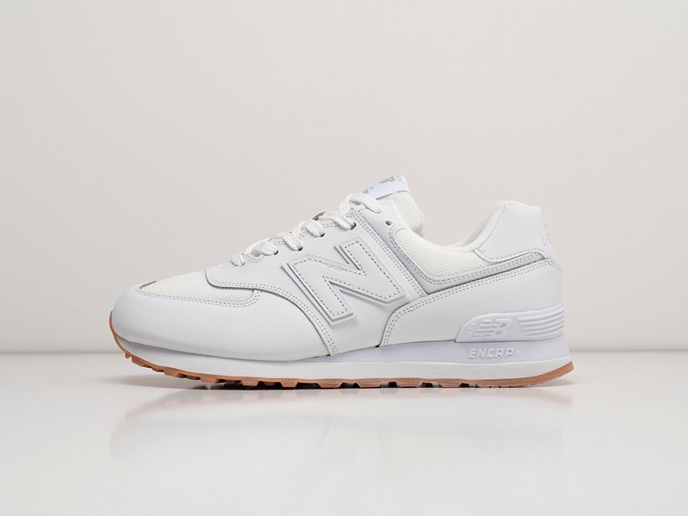 New Balance 574 белые кожа мужские (AR27598) - фото 1 New Balance 574 белые кожа мужские (AR27598) - фото 1