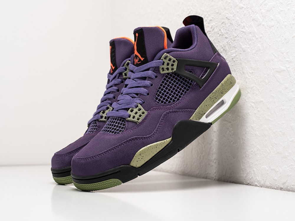 Nike Air Jordan 4 Retro Canyon Purple фиолетовые замша мужские (AR27670) - фото 2