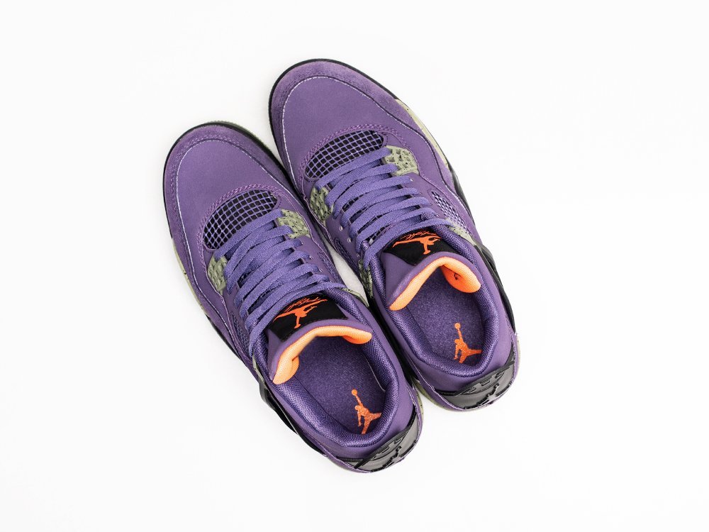 Nike Air Jordan 4 Retro Canyon Purple фиолетовые замша мужские (AR27670) - фото 3