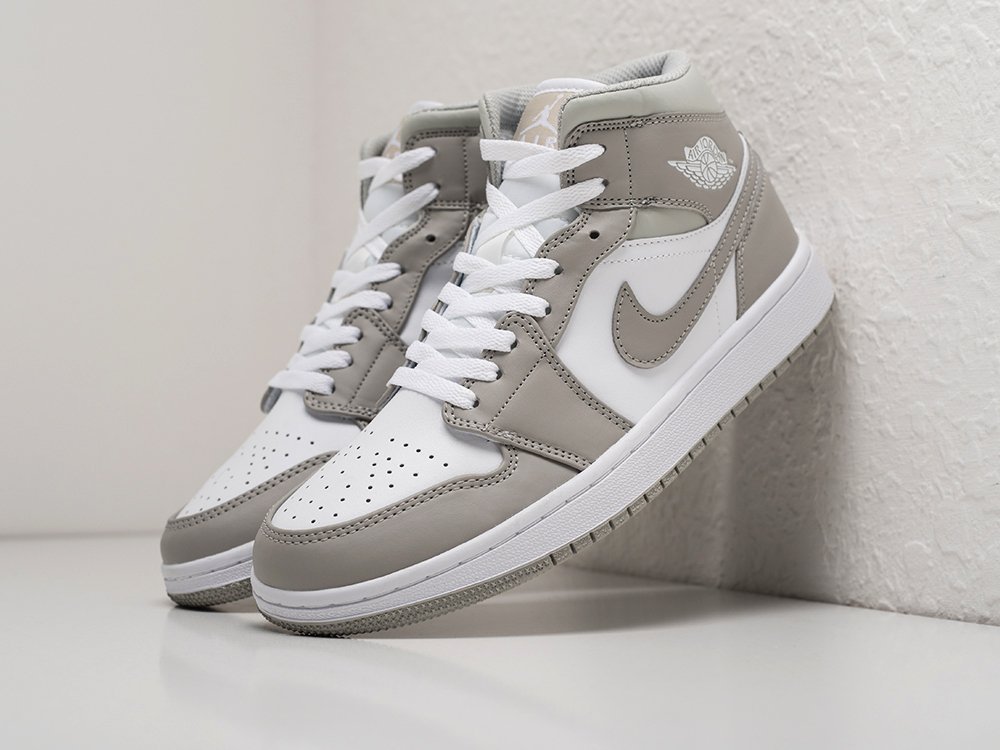 Nike Air Jordan 1 Mid College Grey серые кожа мужские (AR27755) - фото 2 Nike Air Jordan 1 Mid College Grey серые кожа мужские (AR27755) - фото 2