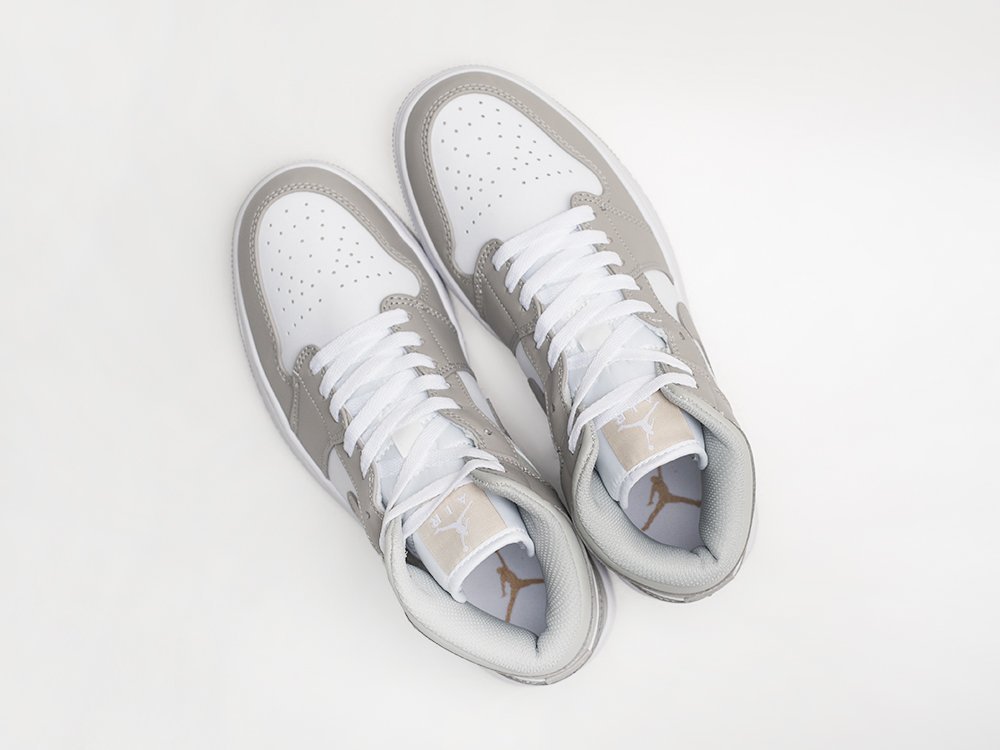 Nike Air Jordan 1 Mid College Grey серые кожа мужские (AR27755) - фото 3