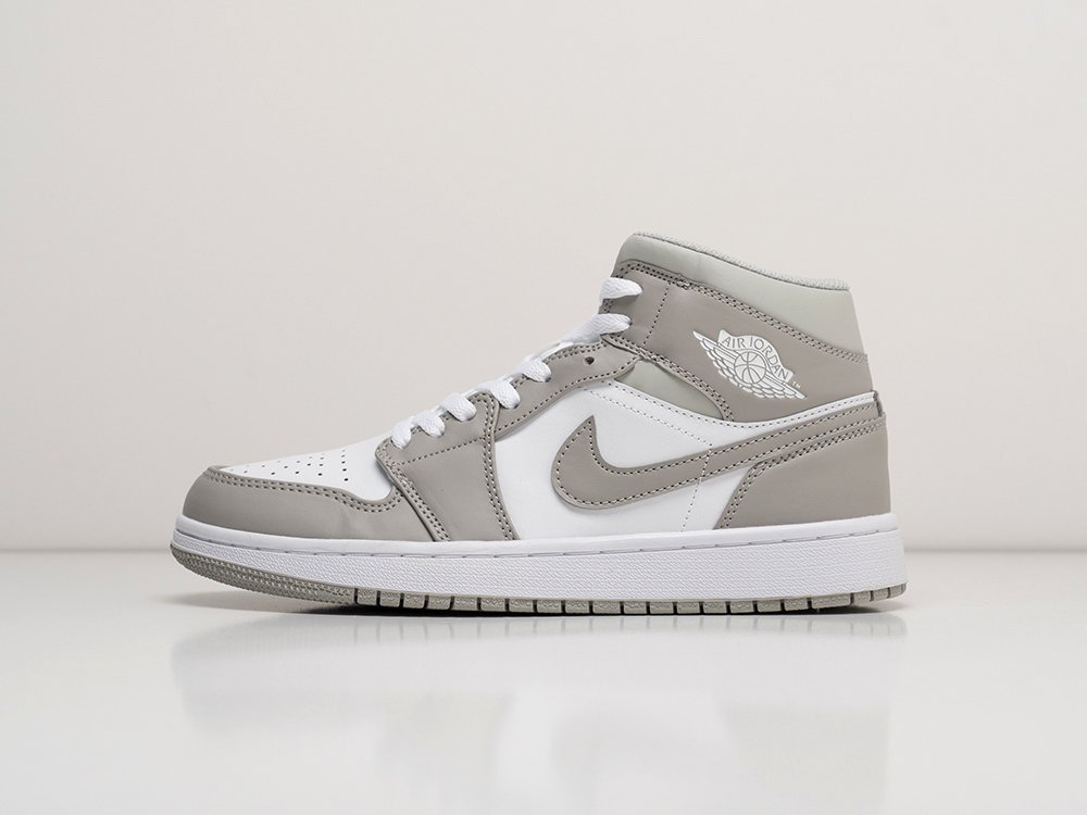 Nike Air Jordan 1 Mid College Grey серые кожа мужские (AR27755) - фото 1