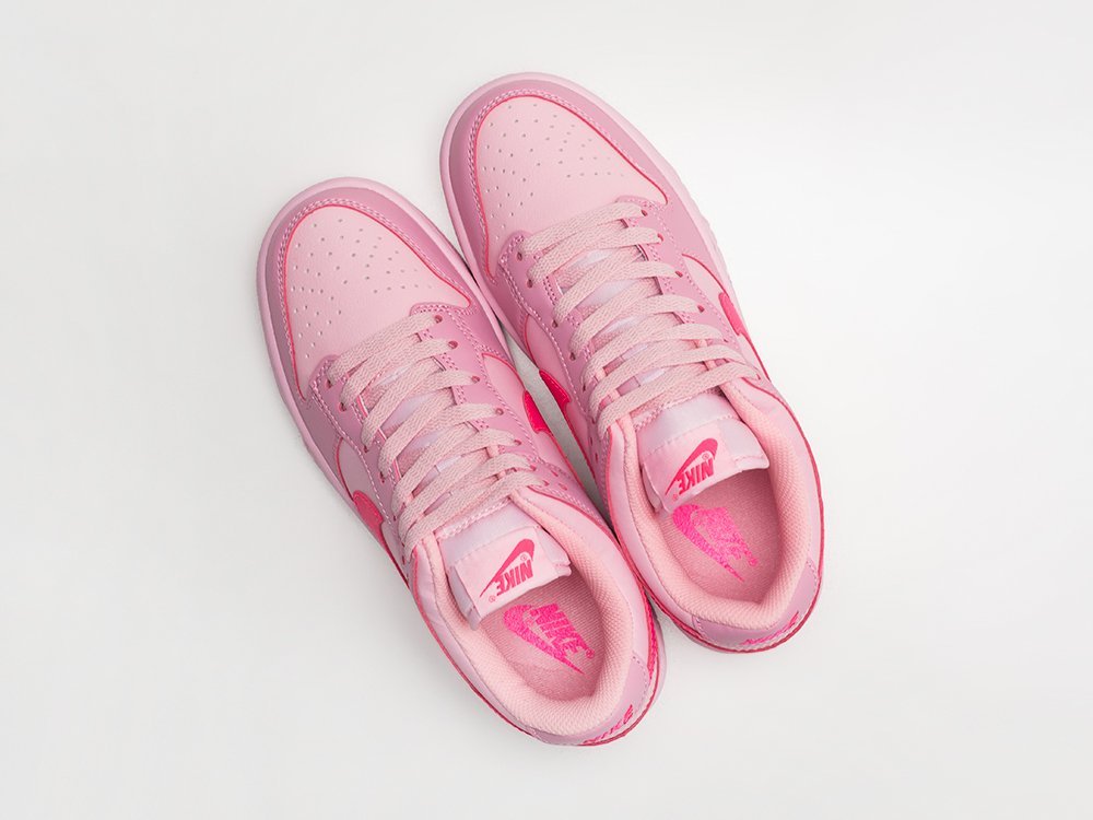 Nike SB Dunk Low WMNS Triple Pink розовые кожа женские (AR27772) - фото 3