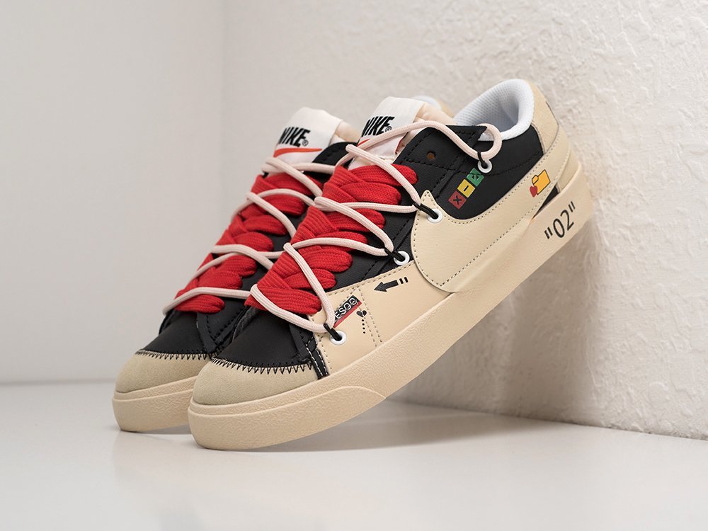 Nike x OFF White x Blazer Low 77 Jumbo черные кожа мужские (AR27780) - фото 2 Nike x OFF White x Blazer Low 77 Jumbo черные кожа мужские (AR27780) - фото 2