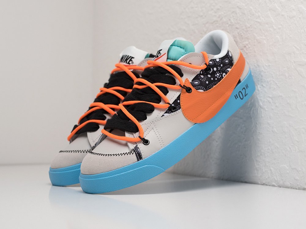 Nike x OFF White x Blazer Low 77 Jumbo разноцветные кожа мужские (AR27782) - фото 2 Nike x OFF White x Blazer Low 77 Jumbo разноцветные кожа мужские (AR27782) - фото 2